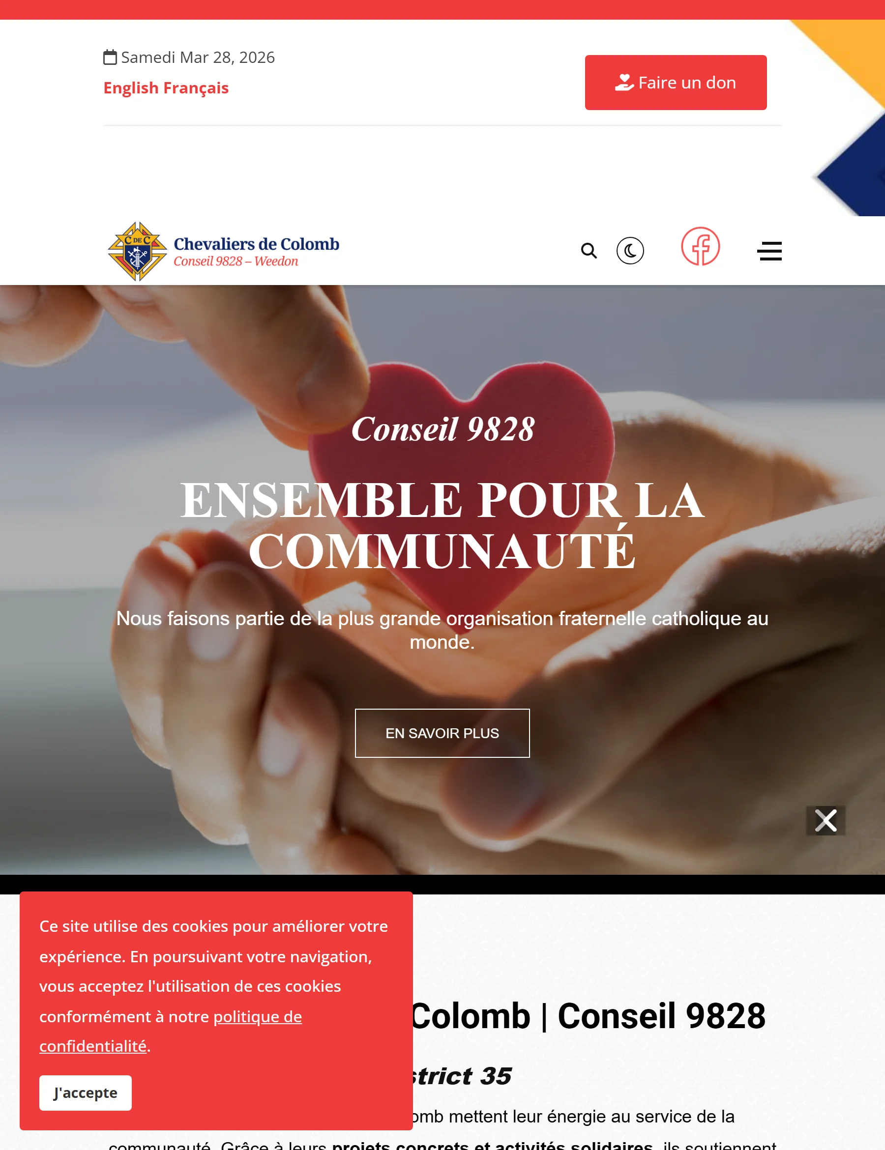 Aperçu du site Chevaliers de Colomb