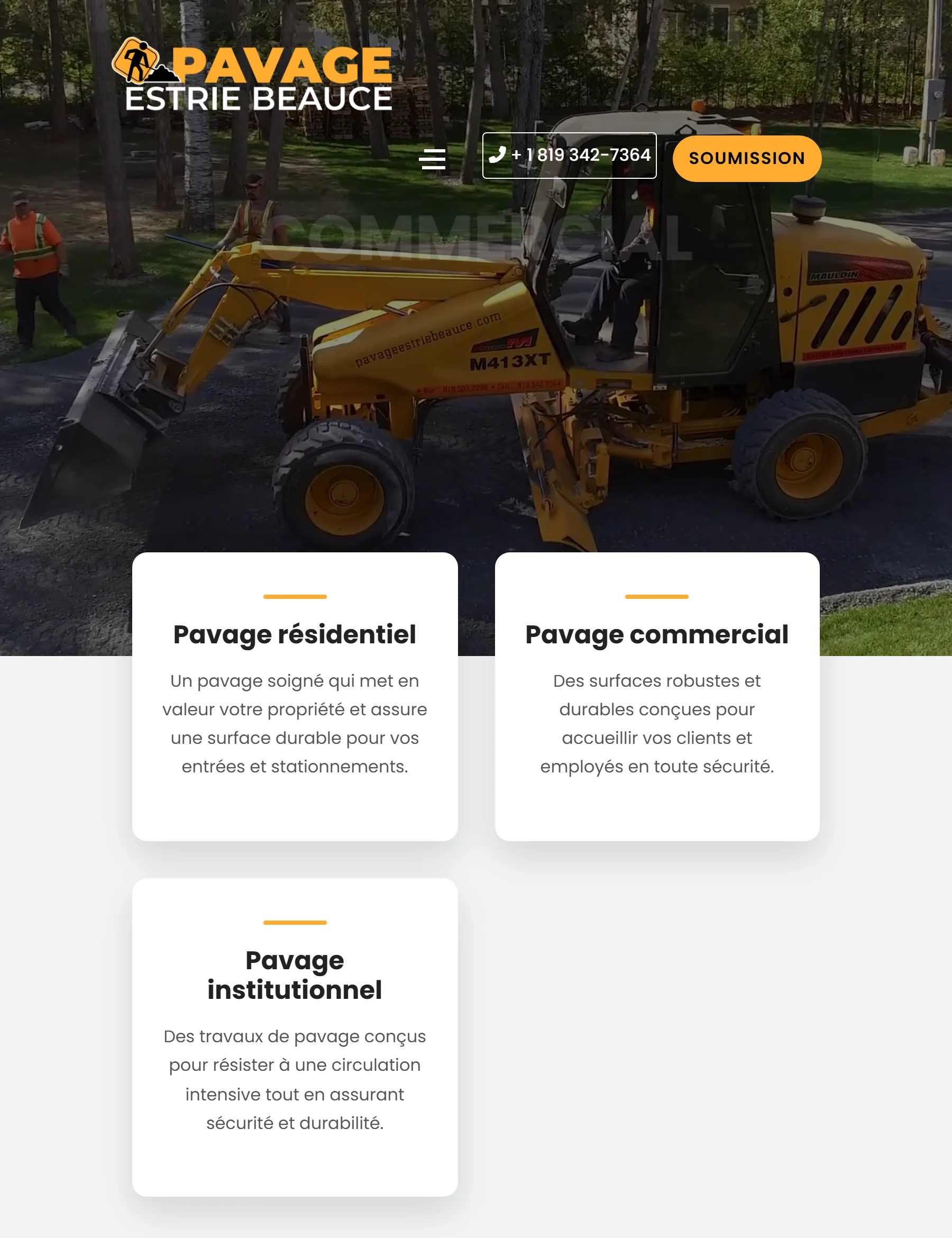 Aperçu du site Pavage Estrie Beauce