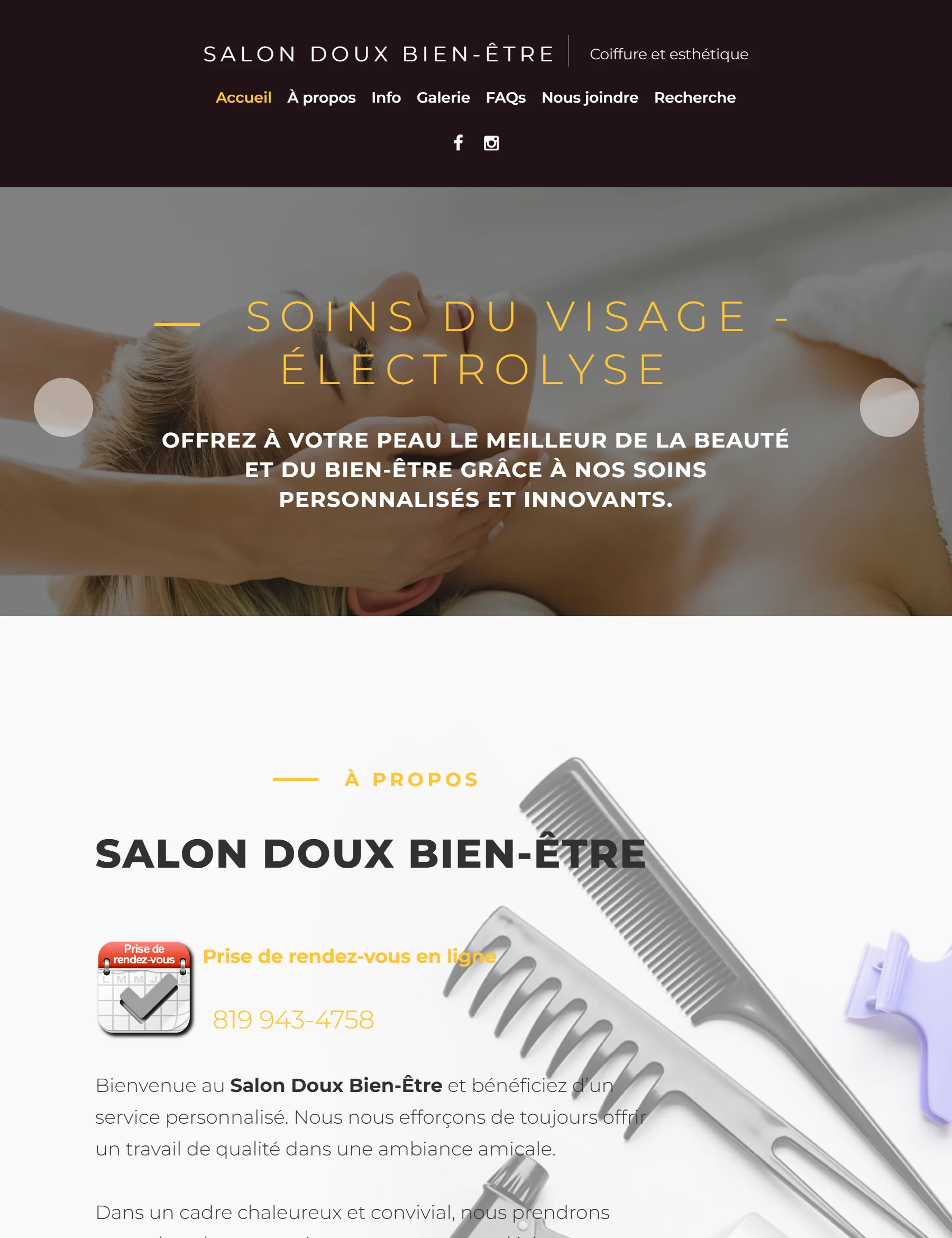 Aperçu du site Salon Doux Bien-Être