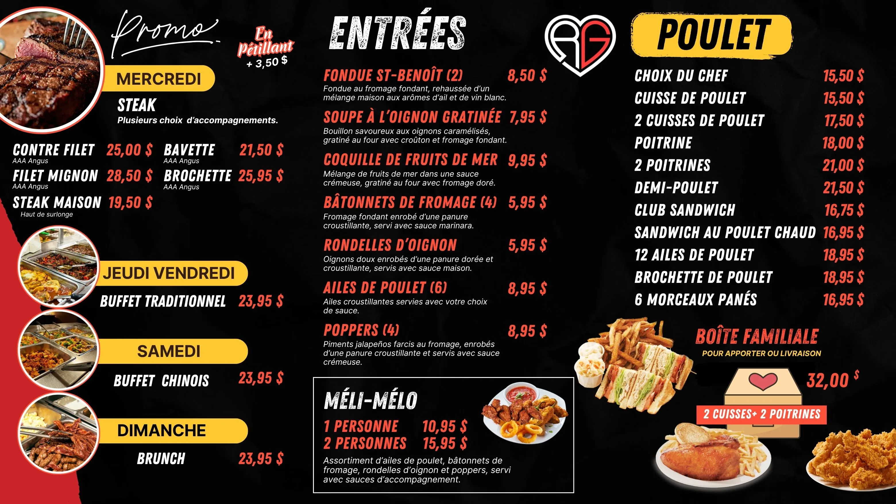 Menu numérique : Entrée Poulet