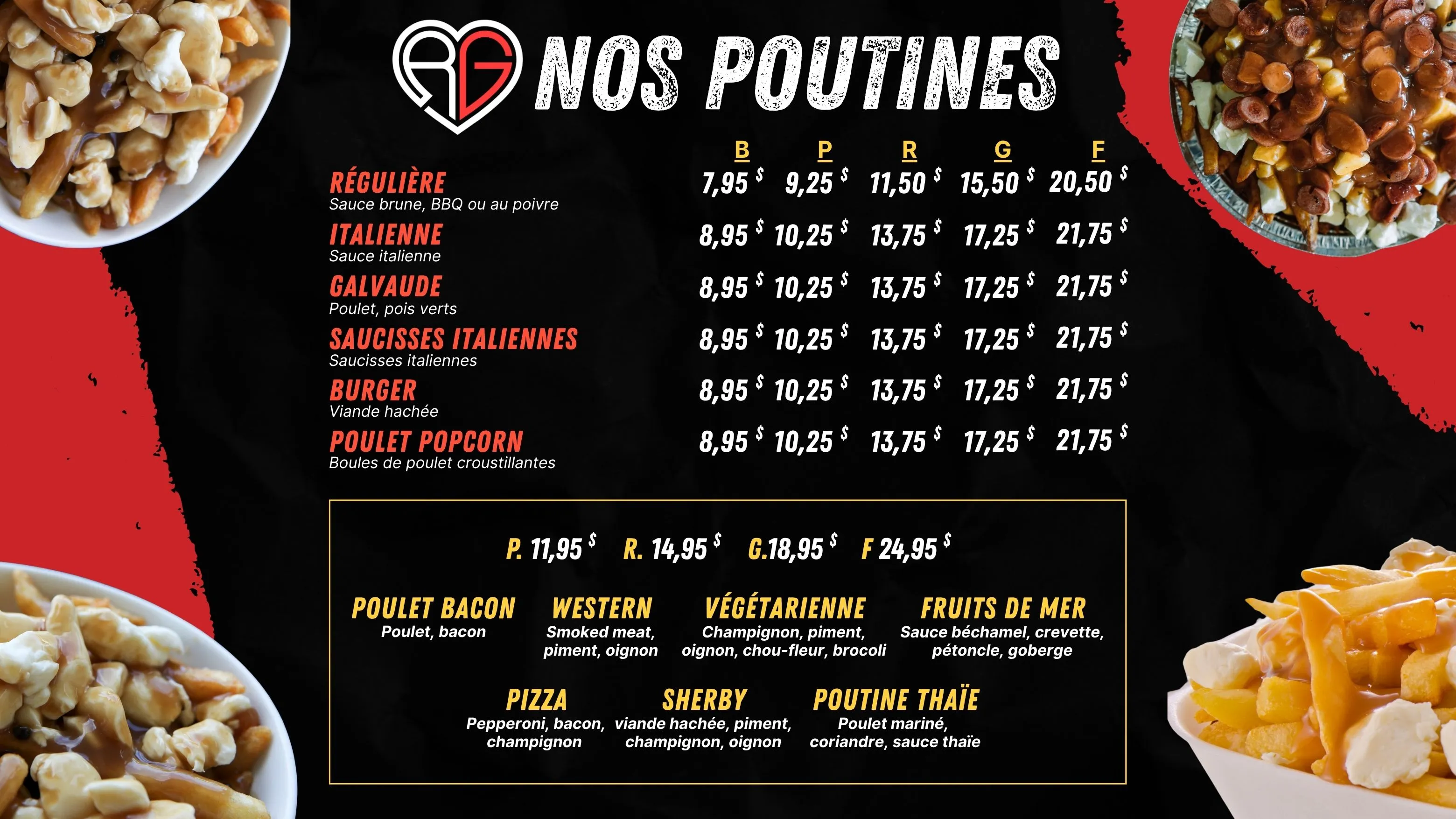 Menu numérique : Poutine