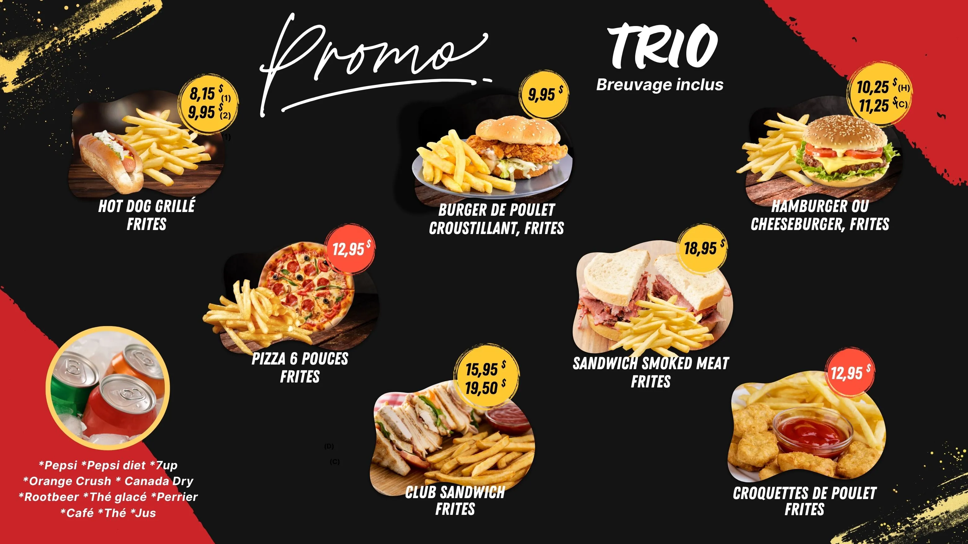 Menu numérique : Trio